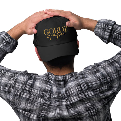 Black Gordz Grayson 11Eleven Baseball Cap featuring diamond 11:11 embroidered emblem – curved brim streetwear cap for everyday style.